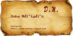 Doba Mátyás névjegykártya